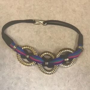 Retro Vintage Elastic Braided Colorful Metal Belt